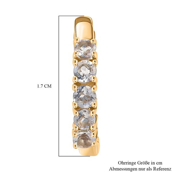 D joy AAA Premium Malagasy Regenbogen Mondstein Ohrringe, 925 Silber platiniert und vergoldet ca. 0,71 ct. image number 6