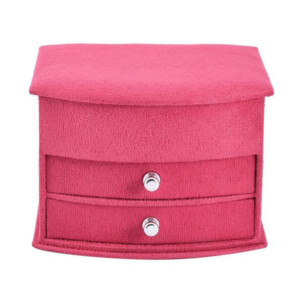 Samt-Schmuckk&auml;stchen mit Spiegel und 2 herausnehmbaren Schubladen, 14.5x12x10.5cm, Rosa image number 2
