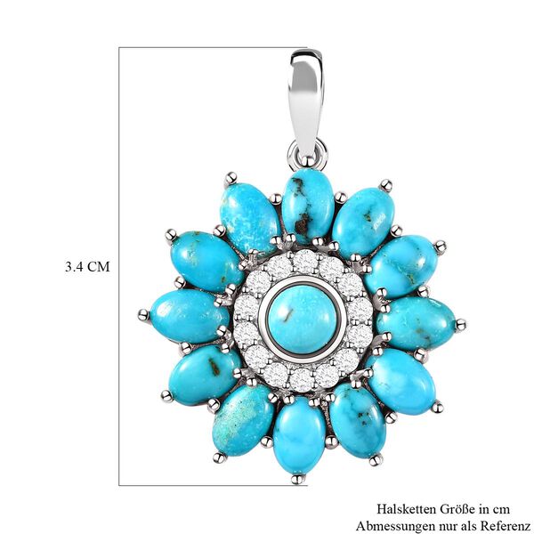 Sierra Nevada Türkis und floraler Zirkon-Anhänger - 6,74 ct. image number 6