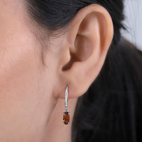 Madira Citrine und Zirkon Ohrringe 925 Silber platiniert ca. 1,15 ct image number 3