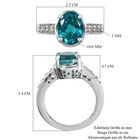 Capri Blau Triplett Quarz und Zirkon Ring 925 Silber Platin-Überzug image number 6