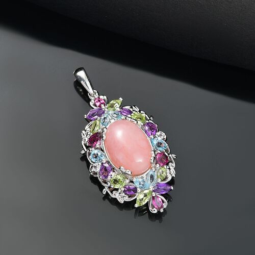 AA Vinicunca-Peruanischer Opal, Himmelblauer Topas Anhänger 925 Silber rhodiniert ca. 8,23 ct. image number 1