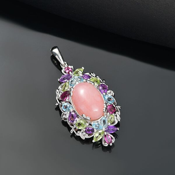 AA Vinicunca-Peruanischer Opal, Himmelblauer Topas Anhänger 925 Silber rhodiniert ca. 8,23 ct. image number 1