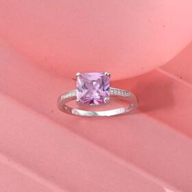 Lustro Stella Rosa Zirkonia, Weißer Zirkonia Ring 925 Silber rhodiniert (Größe 17.00)