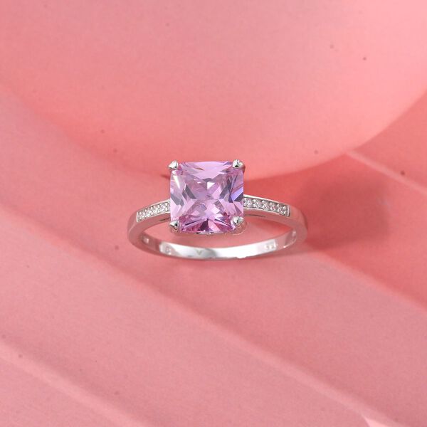 Lustro Stella Rosa Zirkonia, Weißer Zirkonia Ring 925 Silber rhodiniert (Größe 17.00) image number 1