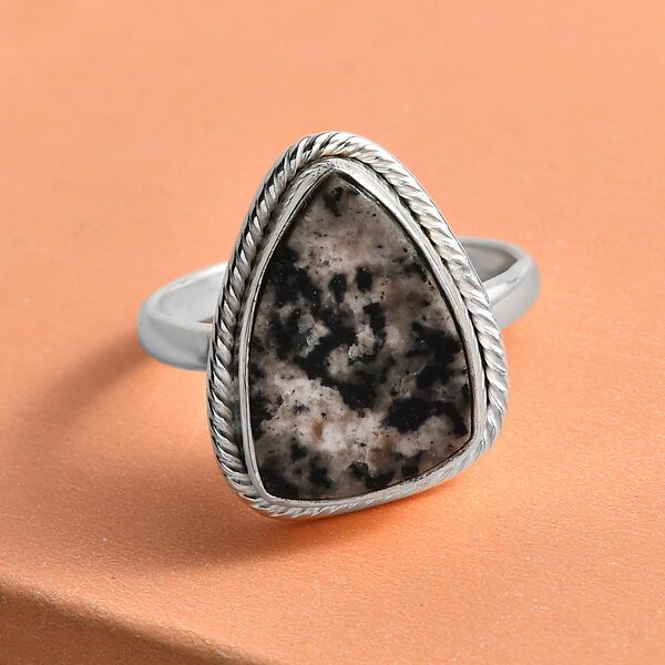 Handgearbeiteter, natürlicher Yooperlith-Ring, 925 Silber ca. 6,00 ct image number 2