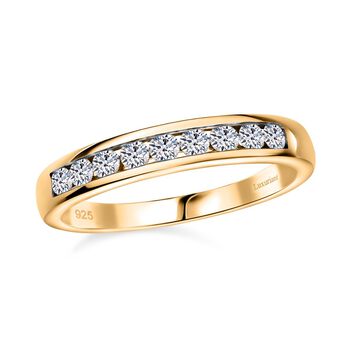 LUXURIANT SI-GH Labor Diamant Ring, 925 Silber 750 Gelbgold Vermeil - 0,50 ct.