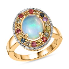 D’Joy AA Natürlicher, äthiopischer Welo Opal und mehrfarbiger Saphir Ring - 2,80 ct.