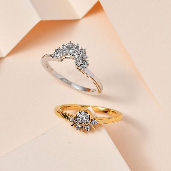 Funkelndes Sonnen- und Mond-Ring-Set image number 6