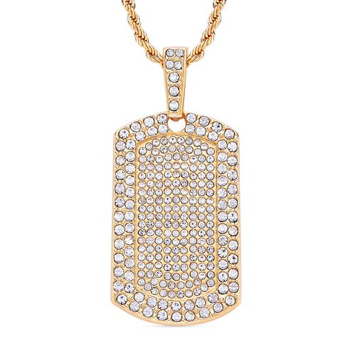 Weißer Kristall-Anhänger mit Kette in Goldton - 8 ct. image number 0