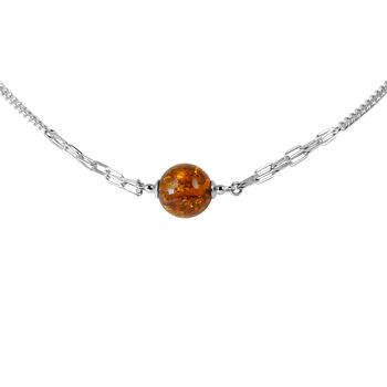 Bernstein Halskette ca. 43 cm 925 Silber