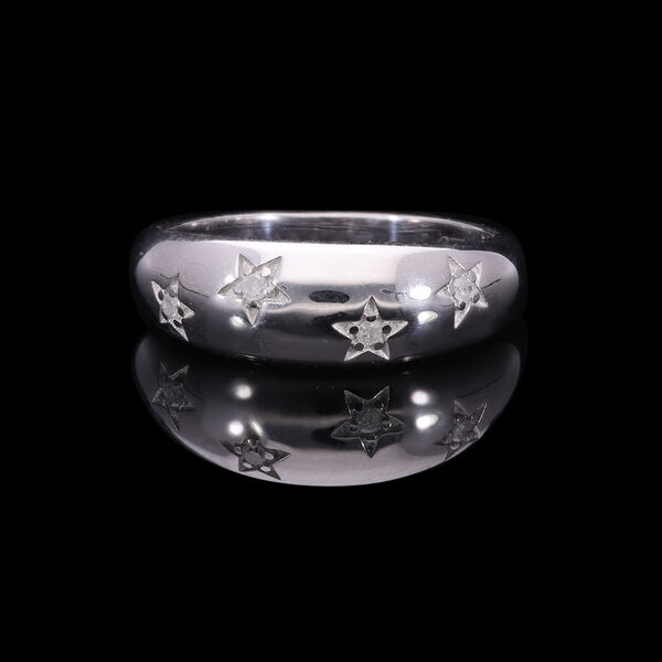 Funkelnder Diamant-Ring in platiniertem Silber image number 1