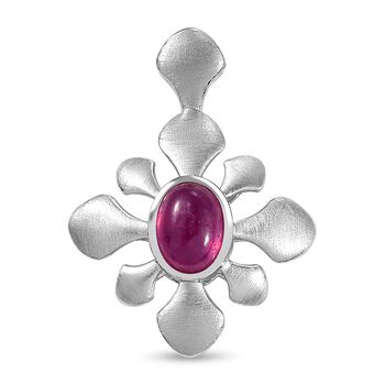 AA Afrikanischer Rubin (Fissure gef&uuml;llt) Anh&auml;nger 925 Silber rhodiniert ca. 2.03 ct