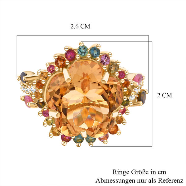 AA Citrin, Multi-Turmalin und Zirkon Ring - 11,84 ct. image number 6