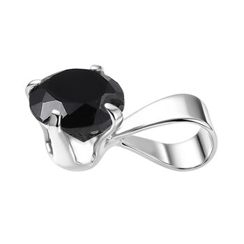 Schwarzer Spinell Anh&auml;nger 925 Silber platiniert ca. 0.63 ct