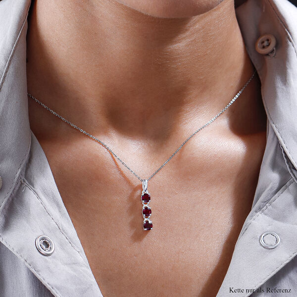 Rhodolith Granat-Anh&auml;nger, 925 Silber ca. 1,38 ct image number 2