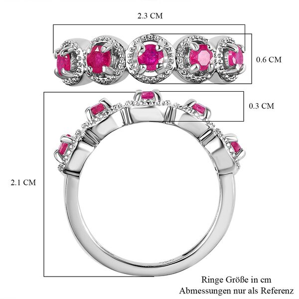 Afrikanischer Rubin (Fissure gef&uuml;llt) Ringe 925 Silber platiniert (Gr&ouml;&szlig;e 16.00) ca. 0,88 ct image number 7