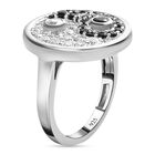 Weißer Zirkon und schwarzer Spinell-Ring, 925 Silber platiniert (Größe 21.00) ca. 1,85 ct image number 4