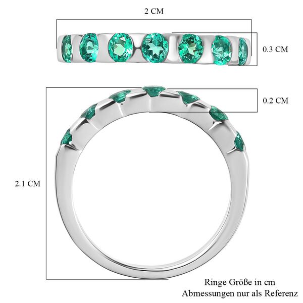 LUXURIANT AAA Labor kolumbianischer Smaragd Ring, 925 Silber rhodiniert - 0,83 ct. image number 6