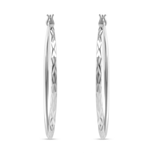 Creolen mit Diamantschliff-Muster image number 0