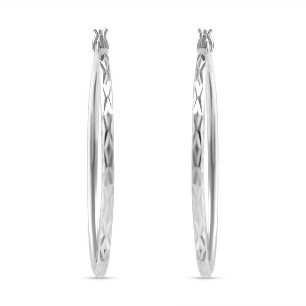 Creolen mit Diamantschliff-Muster