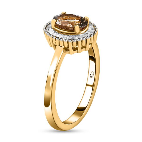 AA natürlicher goldener Tansanit und Diamant-Ring - 0,99 ct. image number 4