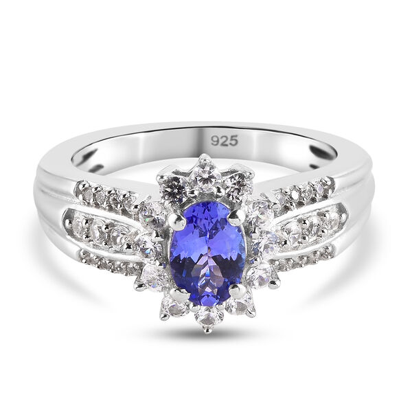 AAA Tansanit und Zirkon Ring - 1,18 ct. image number 2