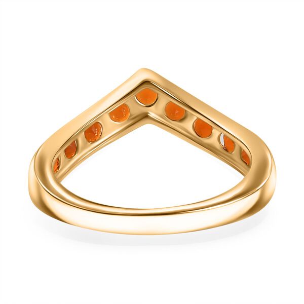 Salamanca Feueropal Ring 925 Silber vergoldet (Gr&ouml;&szlig;e 19.00) ca. 0.69 ct image number 6