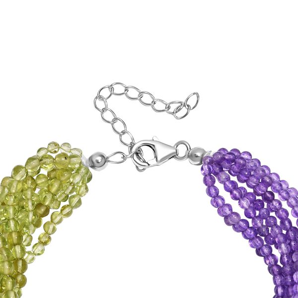 Peridot und afrikanisches Amethyst-Armband, 19 cm - 100 ct. image number 4