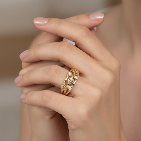 D'Joy AA nat&uuml;rlicher goldener Tansanit und Zirkon Ring  - 0,54 ct. image number 3