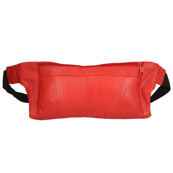 100% echte Leder Bauchtasche, Gr&ouml;&szlig;e 37x15 cm, Rot image number 3