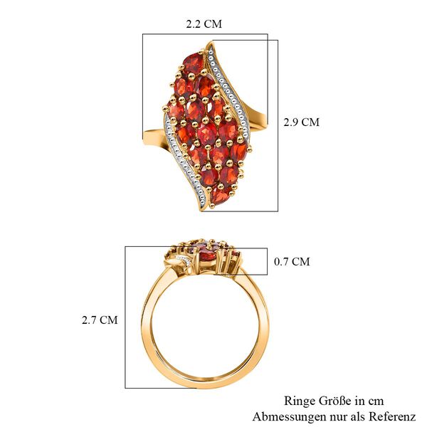 Nat&uuml;rlicher Mosambik Granat Ring, 925 Silber vergoldet, (Gr&ouml;&szlig;e 17.00), ca. 2.88 ct image number 7