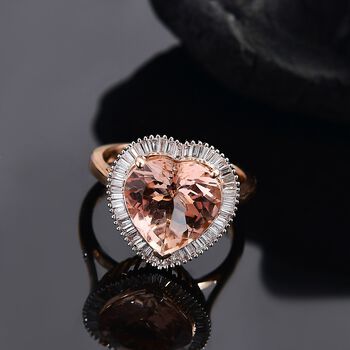 AAA Morganit und Diamant Ring in 585 Ros&eacute;gold - 5,04 ct.