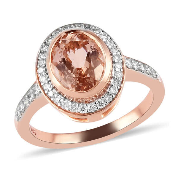 AAA Morganit und Diamant I2-I3 G-H Ring 585 Roségold  ca. 2,11 ct image number 4