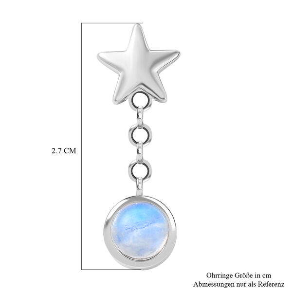 D'Joy AA Meetiyagoda Regenbogen Mondstein Ohrringe 925 Silber platiniert ca. 2.12 ct image number 5