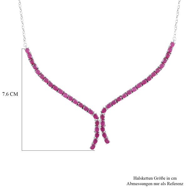 Afrikanisches Rubin (Fissure gef&uuml;llt) Collier, ca. 45 cm, 925 Silber platiniert ca. 11.61 ct image number 4
