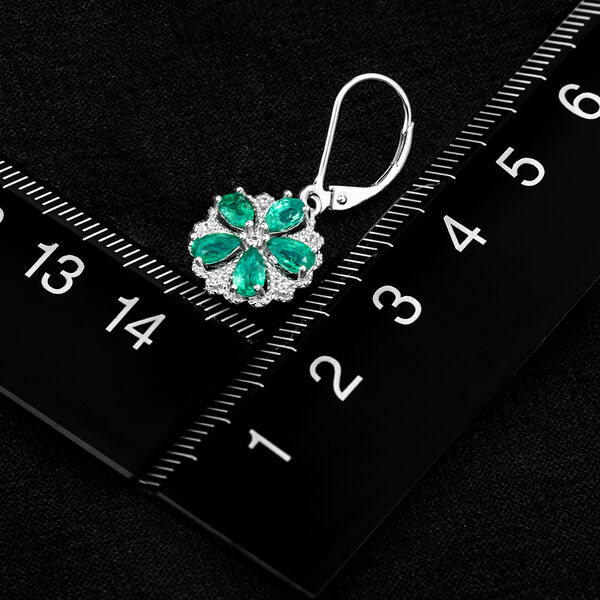 AAA Kagem sambische Smaragd und Zirkon-Ohrringe - 2,07 ct. image number 2