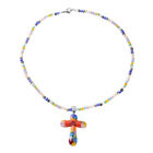 Mehrfarbige Muranoglas-Stil Halskette, 50 cm, Edelstahl (Größe 20.00) ca. 90,00 ct image number 2