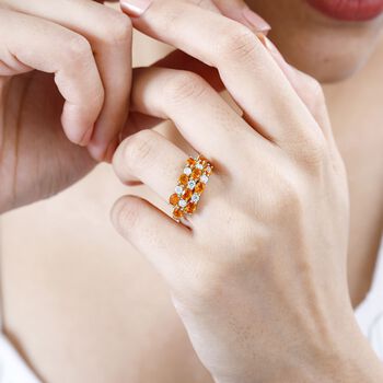 AA Feueropal und Moissanit Ring - 1,67 ct.