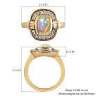 Natürlicher Äthiopischer Opal und Zirkon Ring 925 Silber vergoldet  ca. 1,41 ct image number 5