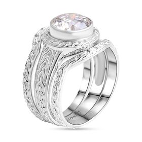 Royal Bali - D Joy Moissanit Ring 925 Silber (Größe 21.00) ca. 3.51 ct