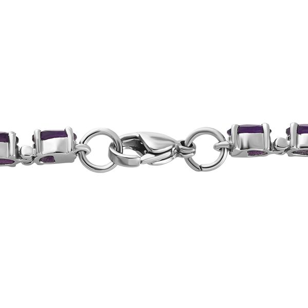 Afrikanisches Amethyst-Armband, ca. 20 cm, Edelstahl, ca. 10.13 ct image number 5