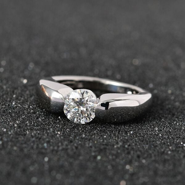 Moissanit Ring, 925 Silber platiniert - 0,94 ct. image number 8