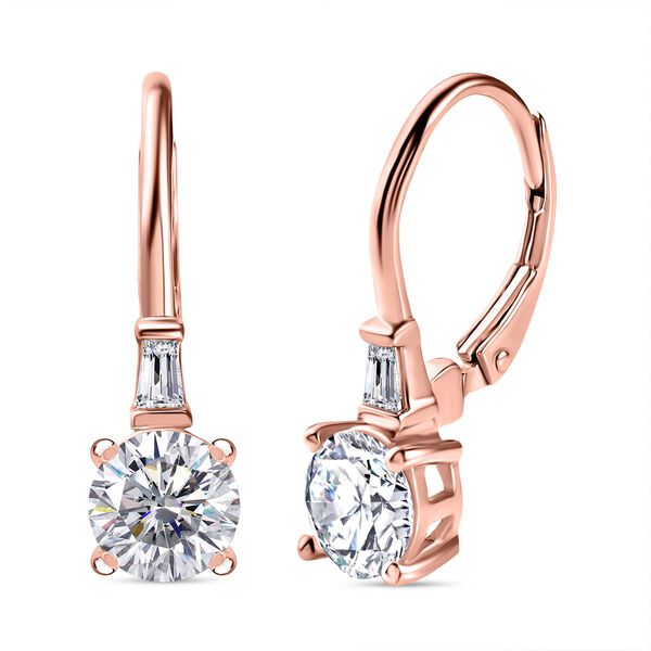 Moissanit Ohrringe, 925 Silber 750 Ros&eacute;gold Vermeil - 2,07 ct. image number 0