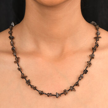 Rauchquarz und schwarze Spinell 91cm Halskette - 280 ct.