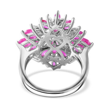 Afrikanischer Rubin und  Moissanit-Ring - 4,82 ct.