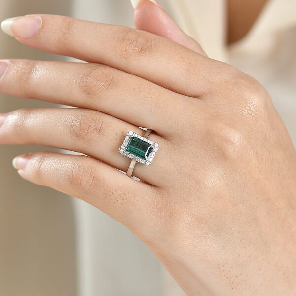 Rhapsody AAAA Pirineu Lagoon Tourmaline, Wei&szlig;er Diamant Ring 950 Platin (Gr&ouml;&szlig;e 20.00) ca. 2,51 ct image number 2