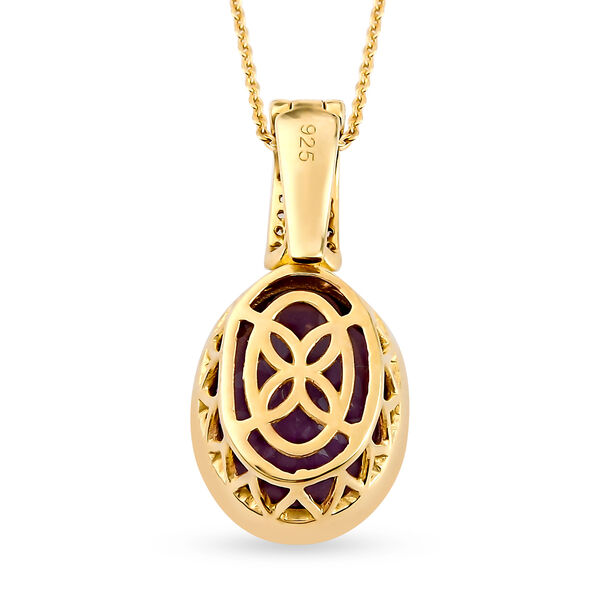 Nat&uuml;rlicher marokkanischer Amethyst und Zirkon Silberanh&auml;nger mit Kette 8,28 Ct image number 5