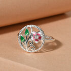 Diamant Blumen Ring 925 Silber image number 1