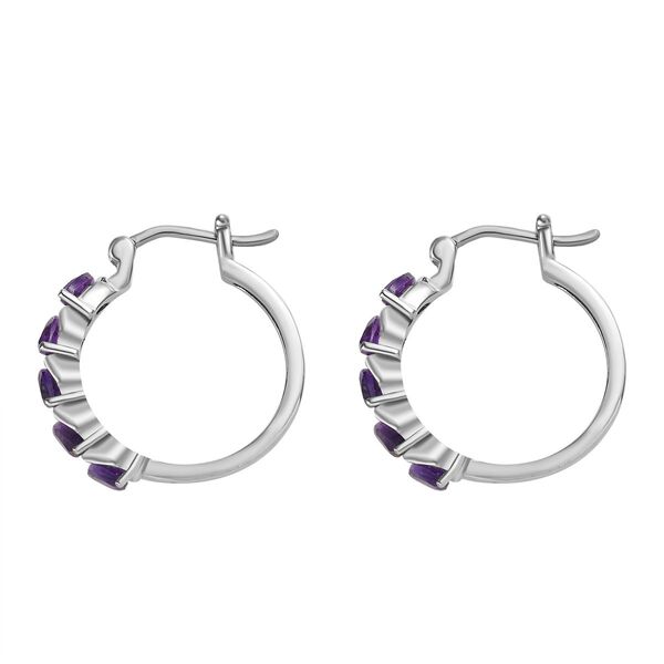 Afrikanischer Amethyst Ohrringe  Edelstahl ca. 2.30 ct image number 3